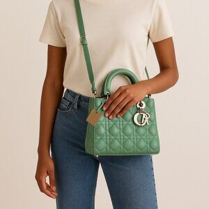 Christian Dior Lady Dior mint green handbag